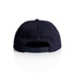 A navy blue cap featuring an adjustable strap and a plain back view with a logo present.