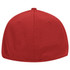 A red 6 panel low profile baseball cap featuring a breathable mesh design and a smooth finish at the back.