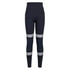 Navy leggings featuring a high waist and contrasting panel details. Includes pockets and a logo branding.