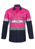 Lightweight Long Sleeve Vented Cotton Drill Reflective Shirt
