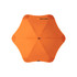 An orange BLUNT Classic Umbrella with a star-shaped canopy design and a central point. It features a logo.