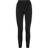 A pair of black compression leggings featuring a high waistband and a streamlined design. Includes branding.