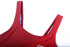 A red swimming one-piece featuring a scoop neckline and a logo. Part of the sports uniforms category.