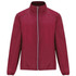 A lightweight windbreaker in a rich burgundy colour, featuring a full zip front and collar. Includes a logo.