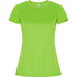 A bright green women's T-shirt with short sleeves and a slightly fitted design. It features a small logo.
