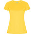 A yellow Imola women's T-shirt with a fitted design and short sleeves. It features a small logo on one sleeve.
