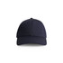 A navy cap with a curved brim and a logo on the front, featuring a classic design for headwear.