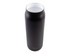 A drink bottle featuring a sleek, matte black finish with a white inner and a small logo at the base.