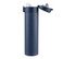 A drink bottle in navy blue with an insulated design and a flip-top lid, featuring a logo.