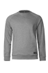 A grey sweatshirt with a classic fit and a logo. Features raglan sleeves for added comfort.