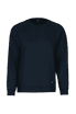 A navy sweatshirt featuring a simple design and a logo on the front. The material appears soft and comfortable.