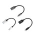 A collection of three USB 3.0 to USB C OTG adapters in silver and black, each with a logo.