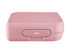 A pink Bento Box with a smooth finish and a clasp closure, featuring a logo on the front.