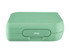 A large bento box in a pastel green colour with a secure lid and a branding logo on the front.