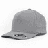 A grey cap featuring perforations, with a curved brim and a branded logo on the side.