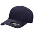A navy blue 180 FLEXFIT® DELTA® Cap with a curved brim and a branded logo.
