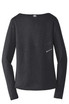 A black long sleeve crew shirt with a sleek design and a small logo on the back.