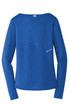 A long sleeve pulse crew shirt in blue, featuring a logo and a stylish, fitted design.