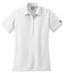 A white OGIO Jewel Polo shirt featuring a classic collar and a logo on the sleeve.