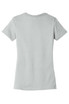 A grey women's T-shirt with short sleeves, featuring a round neckline and a plain back.