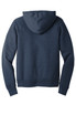 A navy unisex sponge fleece pullover hoodie featuring a hood and long sleeves, with a plain back design.