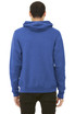A unisex sponge fleece pullover hoodie in vibrant blue, featuring a hood and a logo on the back.