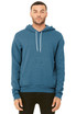 A unisex sponge fleece pullover hoodie in a deep teal colour, featuring a front pocket and drawstring hood.