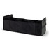 A black and grey trunk organiser featuring multiple compartments and a handle for easy carrying.