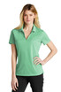 A green Nike Dri-FIT Micro Pique 2.0 polo shirt for ladies, featuring a classic polo design and a logo.