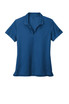 A blue Nike Ladies Dri-FIT Micro Pique 2.0 Polo featuring a subtle logo on the sleeve.