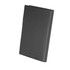 A black leather refillable journal with a smooth finish and a subtle logo on the cover.