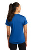 A blue Sport-Tek Ladies PosiCharge Competitor Tee featuring a back view of the shirt and a visible logo.