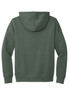 A unisex sponge fleece pullover hoodie in a muted green colour, featuring a hood and long sleeves.