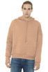 A unisex sponge fleece pullover hoodie in a sandy beige colour, featuring a front pocket and a hood.