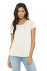A women's short sleeve tee in a light beige colour, featuring a fitted design and a brand logo.