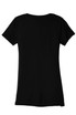 A black women's short sleeve tee featuring a sleek, simple design and a logo on the back.