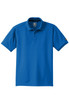A blue OGIO Caliber 2.0 polo shirt with a collar and a logo on the sleeve.