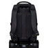 A black trolley backpack featuring padded shoulder straps and a wheeled base for easy transport.