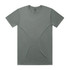A grey short-sleeved T-shirt with a round neck and a small logo on the label.