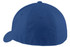 A blue Flexfit cap featuring a curved brim and a smooth fabric finish. The back displays stitching details and a logo.