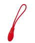 A red changeable zip puller with a looped cord, designed for clothing accessories.