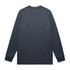 A long-sleeve tee in a dark grey colour, featuring a simple design and a logo on the back.