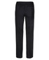 Black elasticated chef pants featuring a single back pocket and a logo.