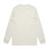 A beige long-sleeve T-shirt with a simple design and fitted cuffs, featuring a logo on the back.
