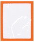 Loose plastic pocket in orange, designed for holding documents or cards. Features a clear front and an orange border.