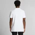 A white polo shirt featuring a classic collar and a logo on the back.
