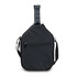 A black pickleball paddle with a padded carrying case featuring a zipper and an adjustable shoulder strap.