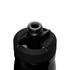 A drink bottle with a black insulated steel design and a sip nozzle, featuring a logo on the lid.