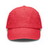 A vintage washed cap in a vibrant red colour, featuring a classic design and a branded logo.