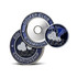 A set of three soft enamel magnetic ball markers featuring navy blue and silver colours, with various golf-themed designs and a logo.